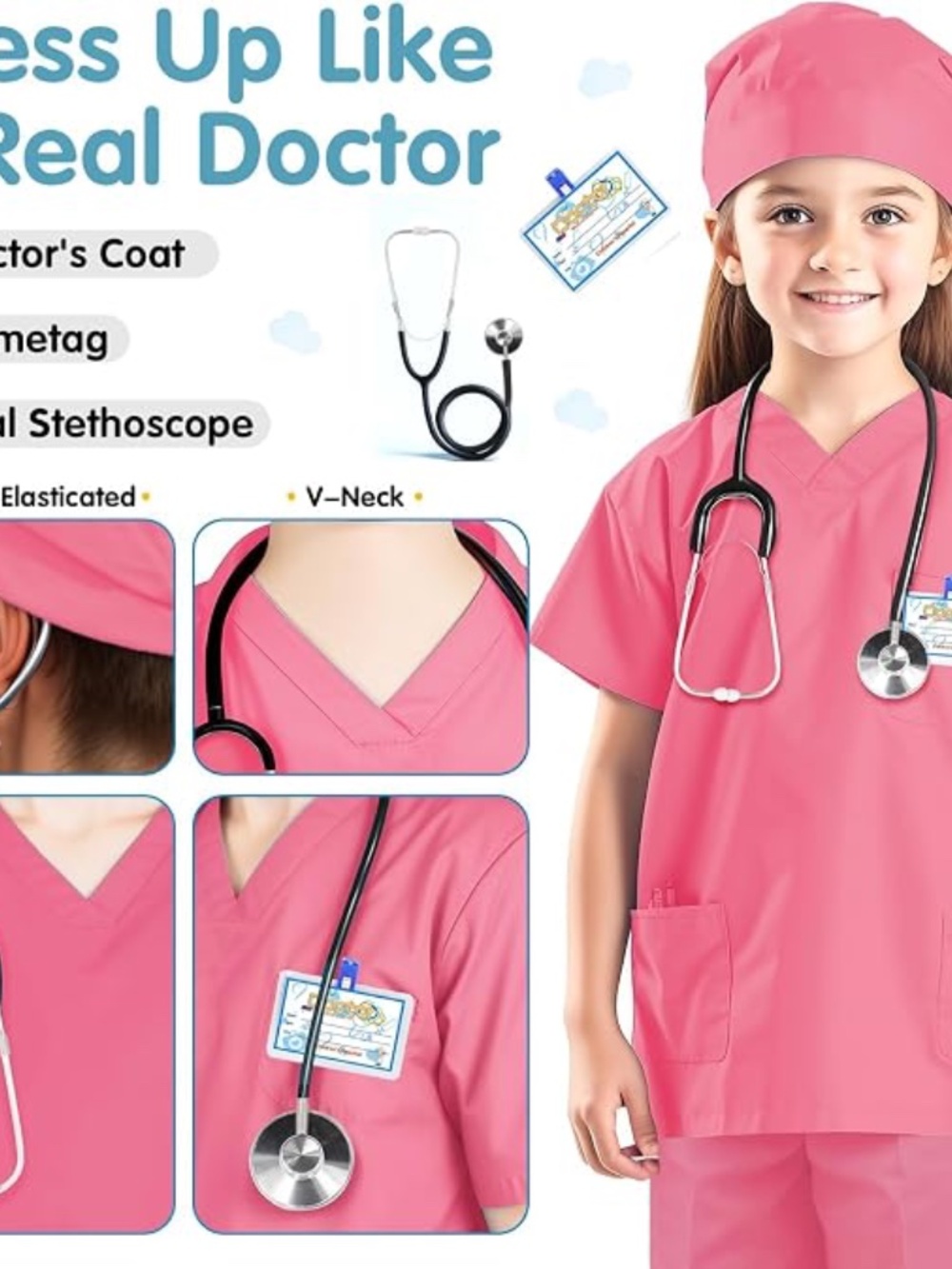 Pink Doctor Costume for Kids